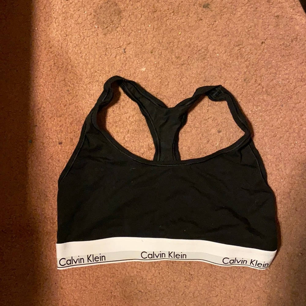 Black Calvin Klein cotton bralette